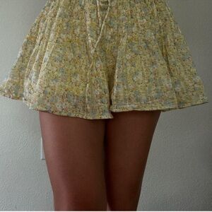 Floral Yellow Shorts